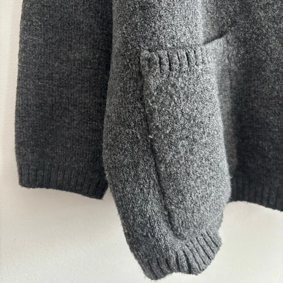 Zara Dark Button Down V-Neck Cardigan Sweater - Picture 4 of 11